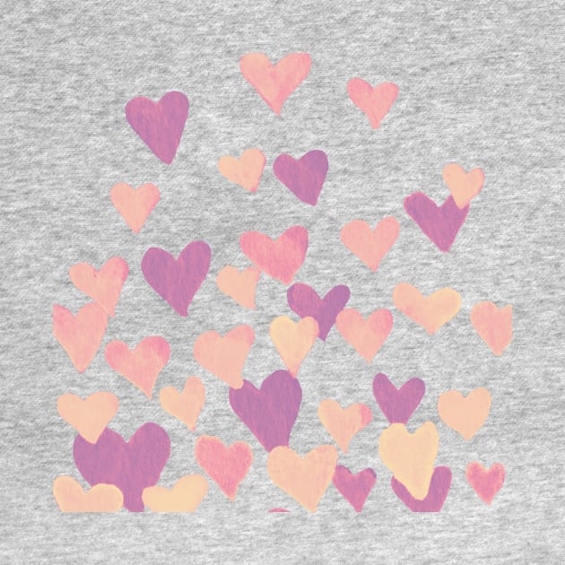 Valentine’s Day Watercolor Hearts – pastel pink by wackapacka